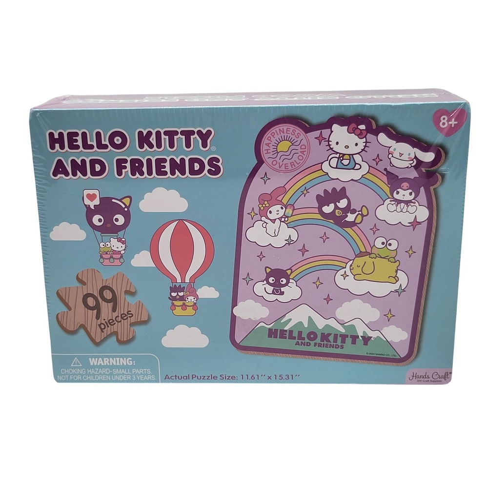 Hello Kitty and Friends 99 Piece‎ Wood Puzzle for Kids Ages 8+ Shaped Puzzle